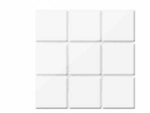 北欧小方砖九宫格圆角系列9701白色亮光