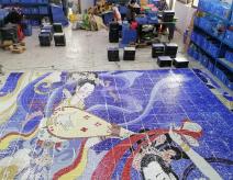 中国风仙女泳池马赛克图案-打破传统泳池图案案例